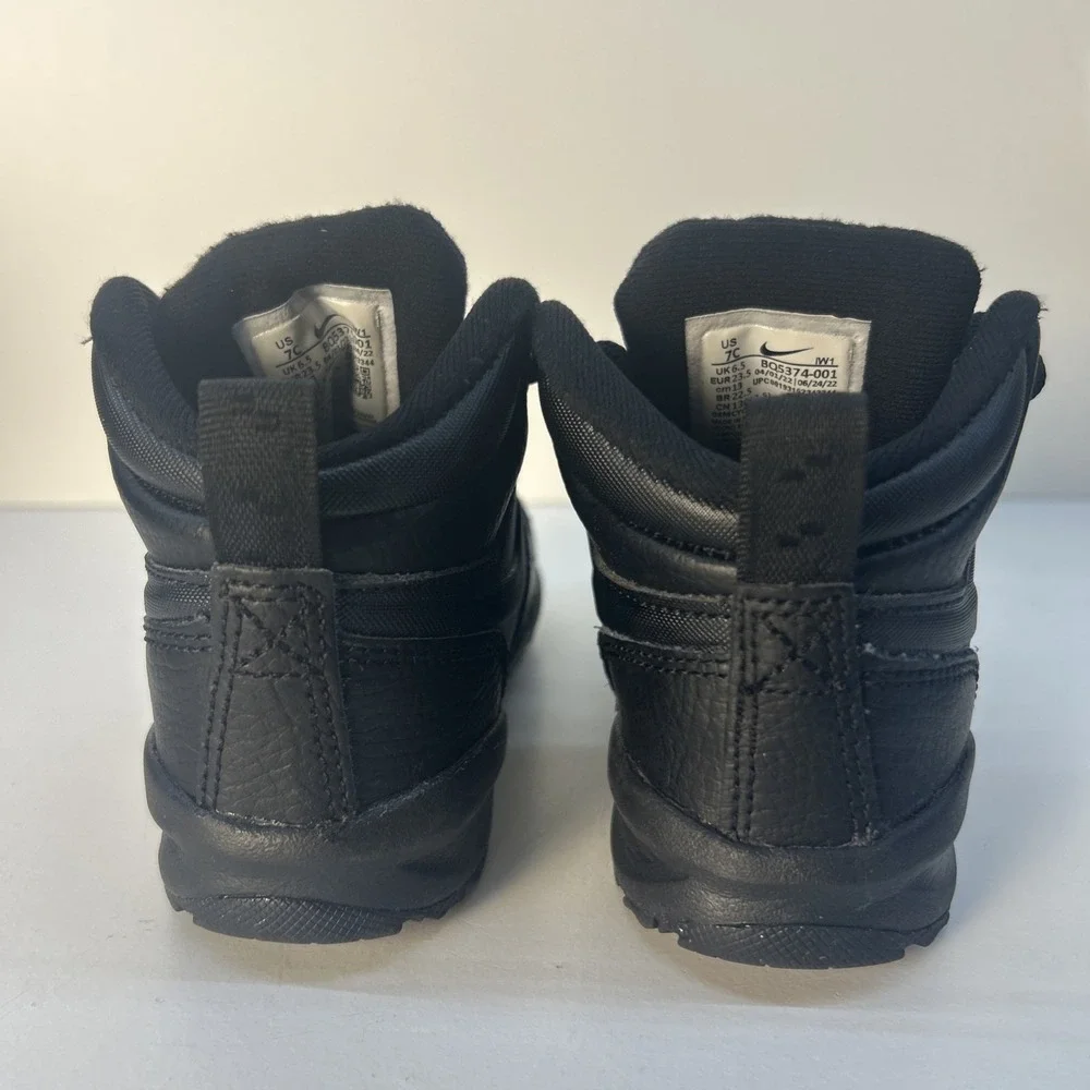 Nike‎ Manoa LTR Boots (TD) Toddler Size 7C Black Leather BQ5374-001